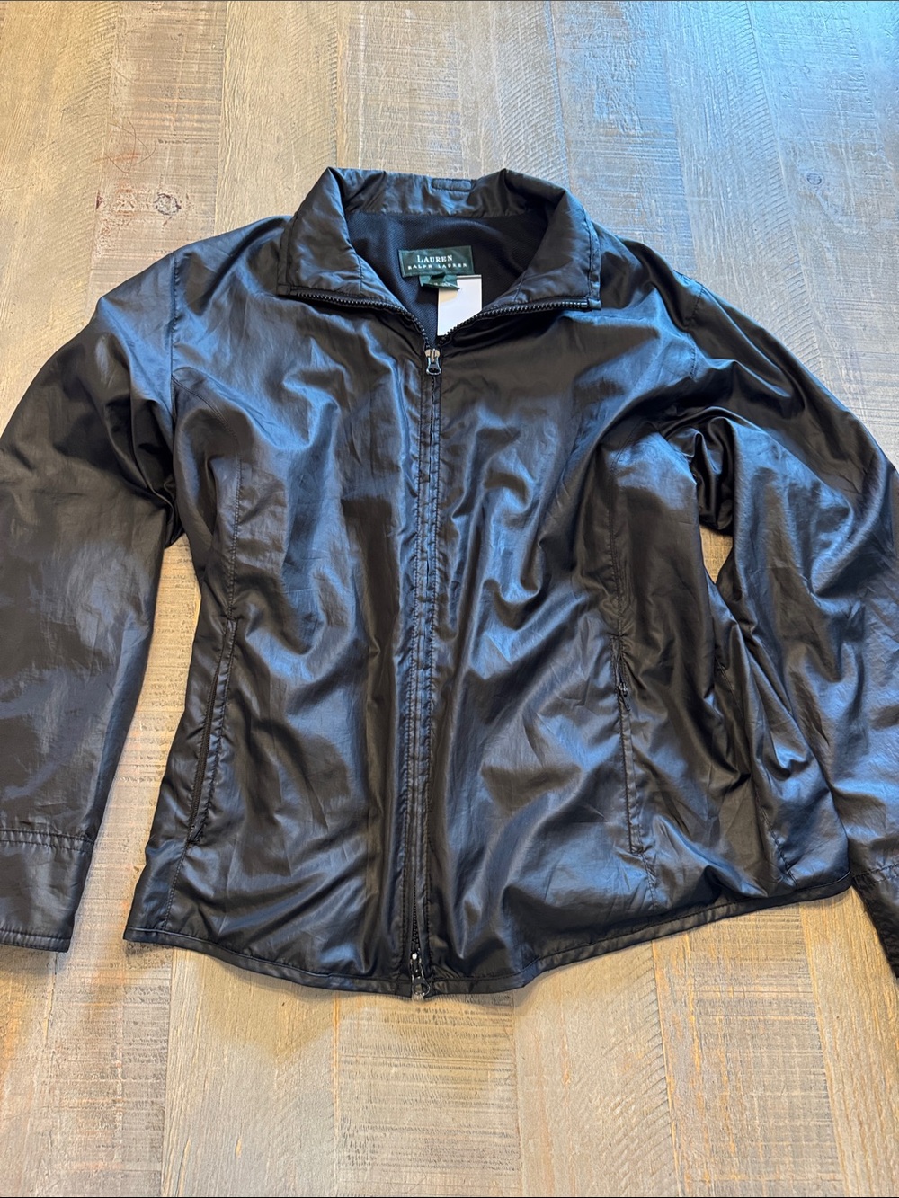 Lauren Ralph Lauren Black Lightweight Utility Jacket with Zip